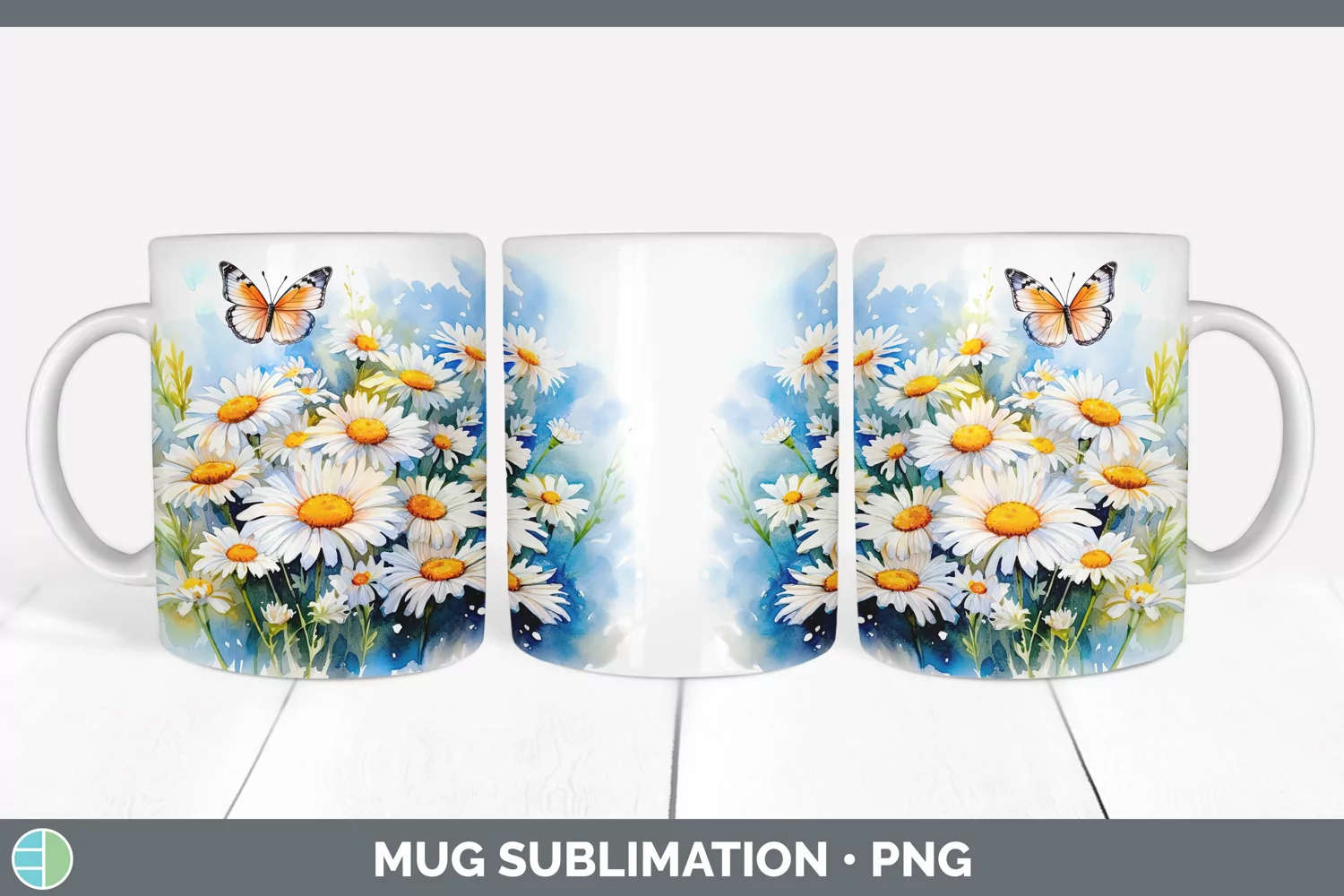 GorgeousWatercolor Mug Wrap design.