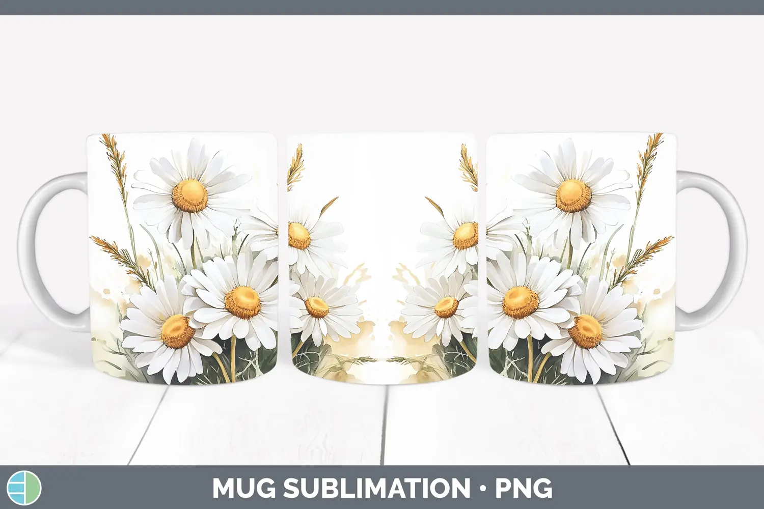 GorgeousWatercolor Mug Wrap design.