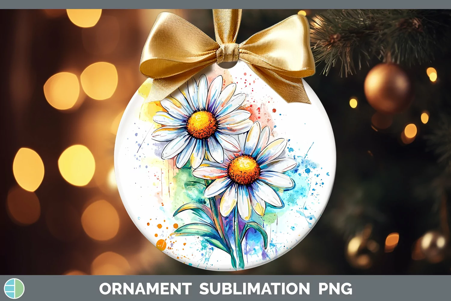 GorgeousWatercolor Ornament design.