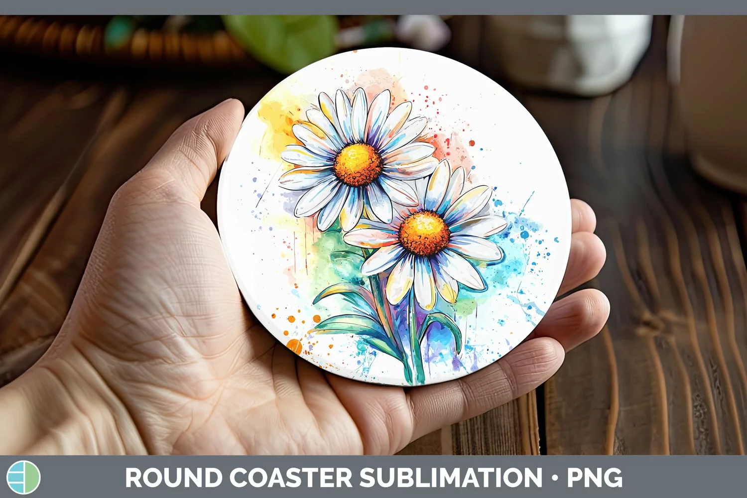 GorgeousWatercolor Round Coaster design.