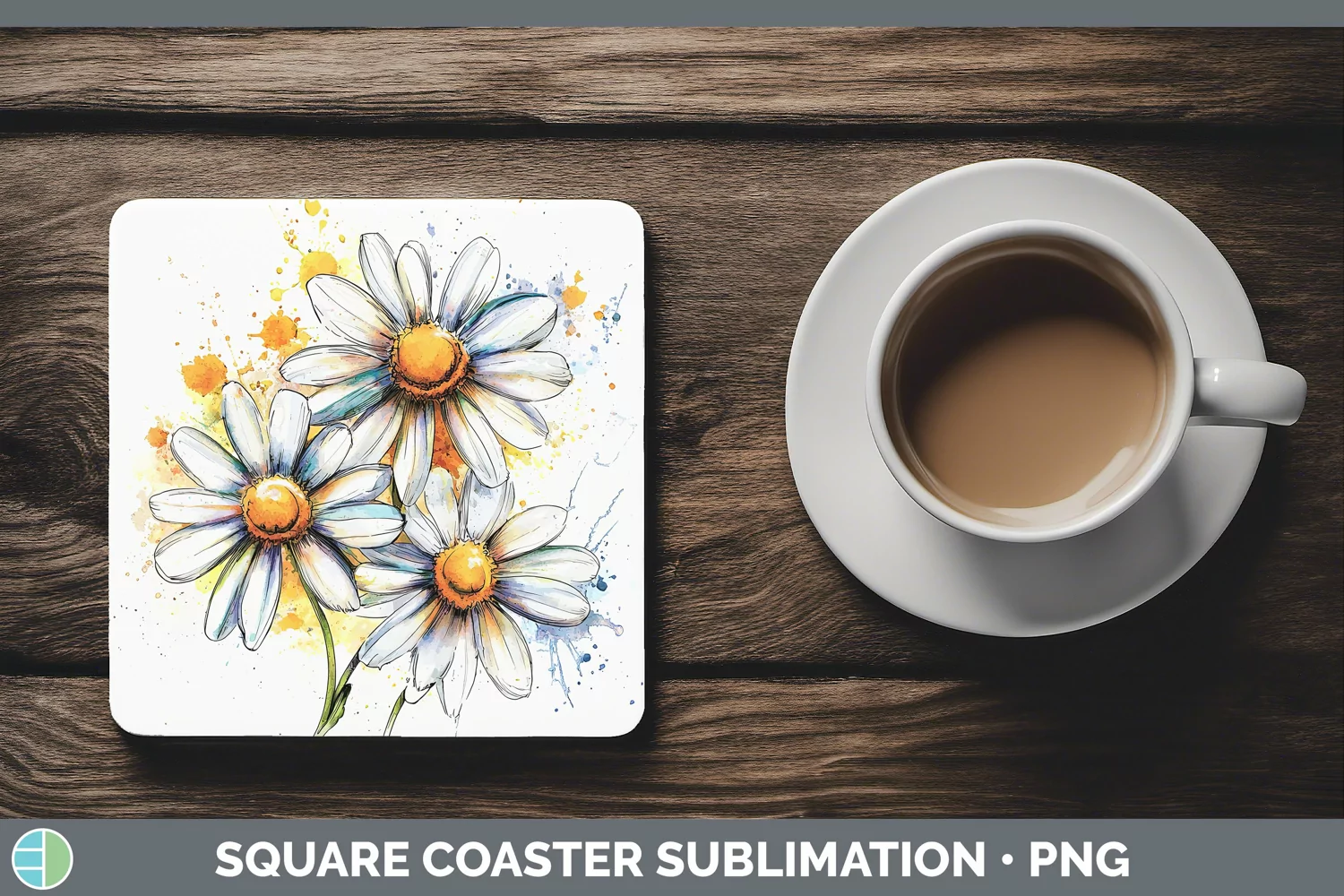 GorgeousWatercolor Square Coaster design.