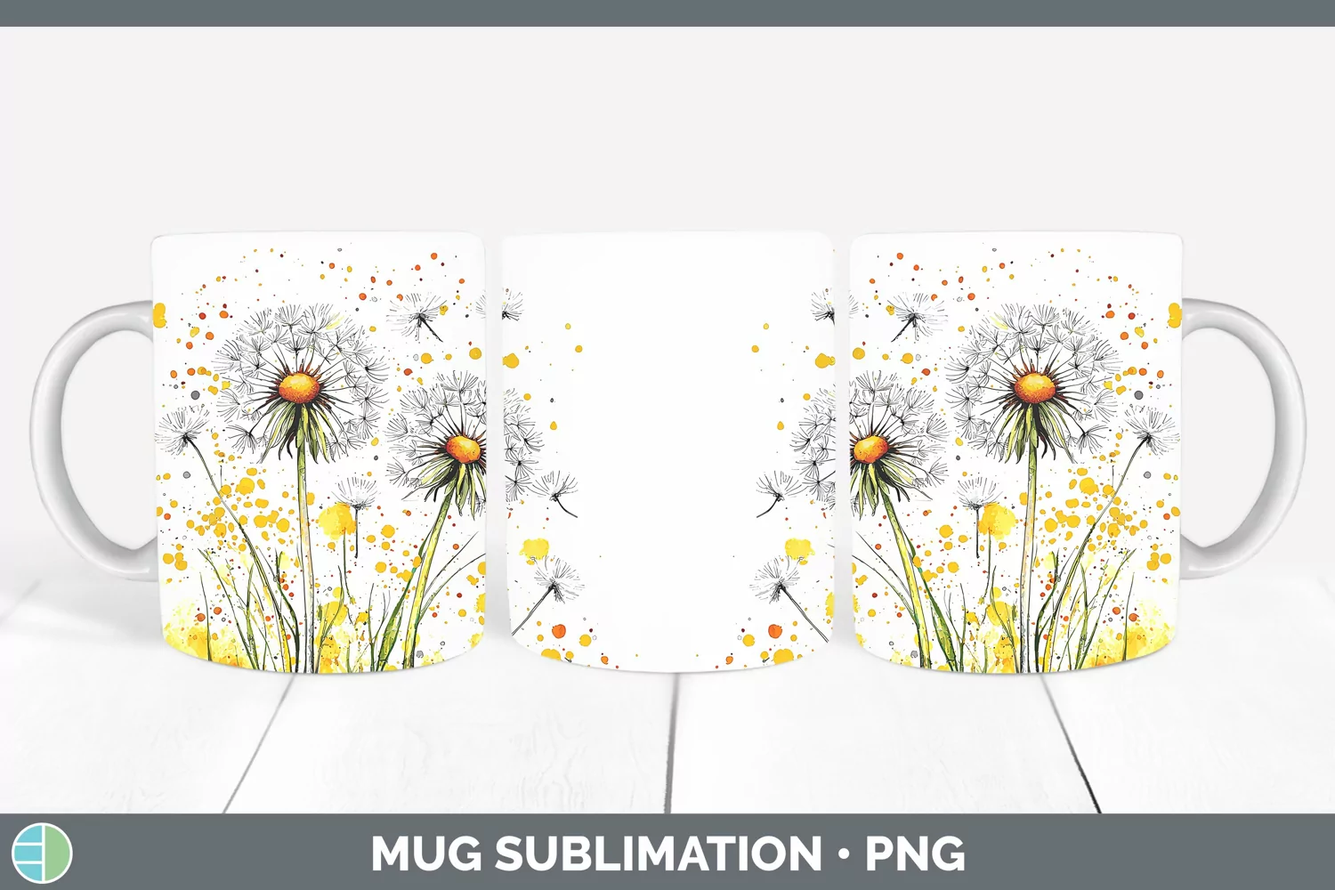 GorgeousWatercolor Mug Wrap design.