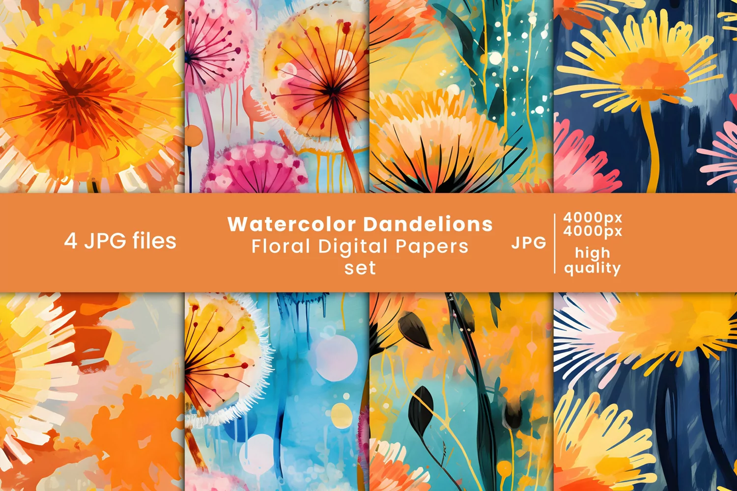 watercolor digital paper, tumbler, scrapbook, printable, flower patterns, floral digital paper,