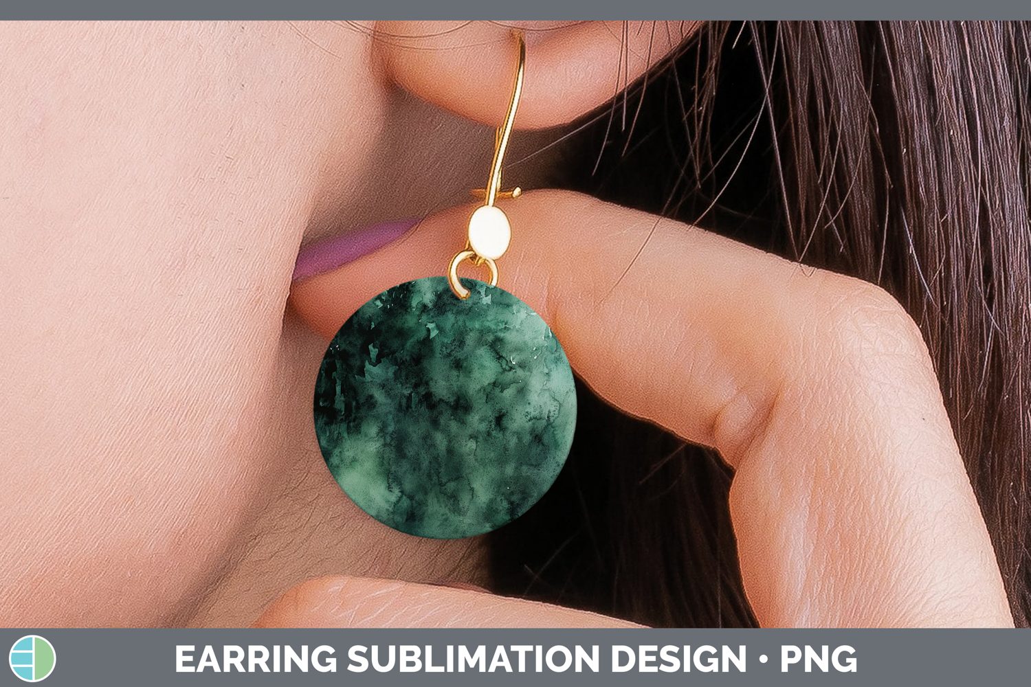 GorgeousWatercolor Round Earrings design.