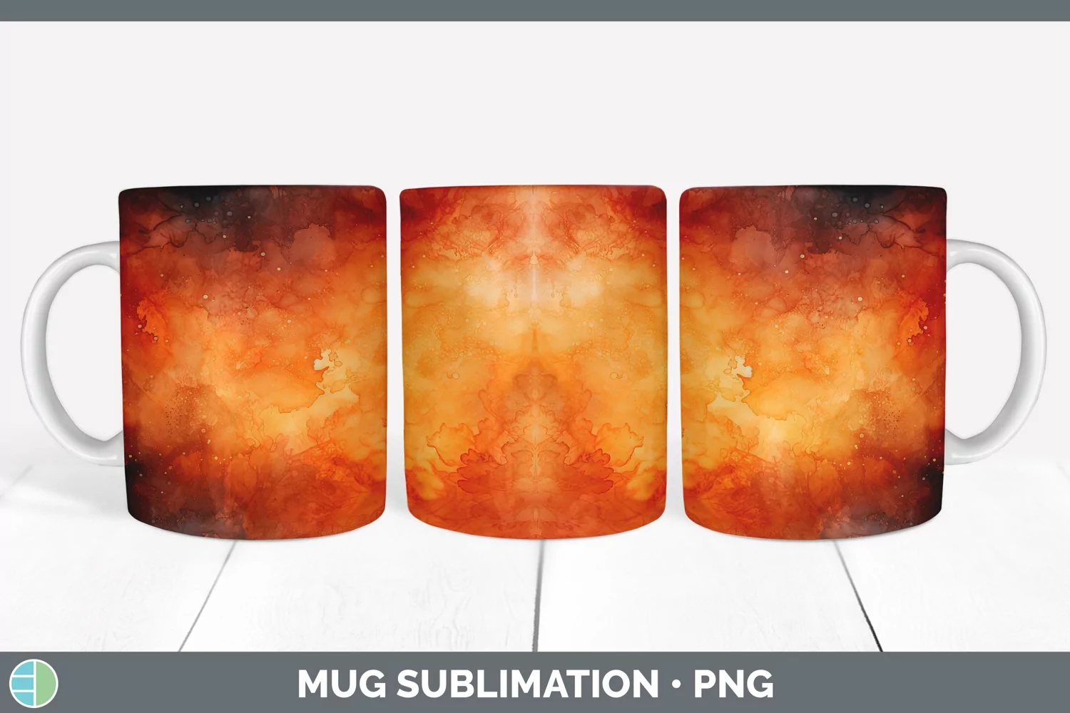 GorgeousWatercolor Mug Wrap design.