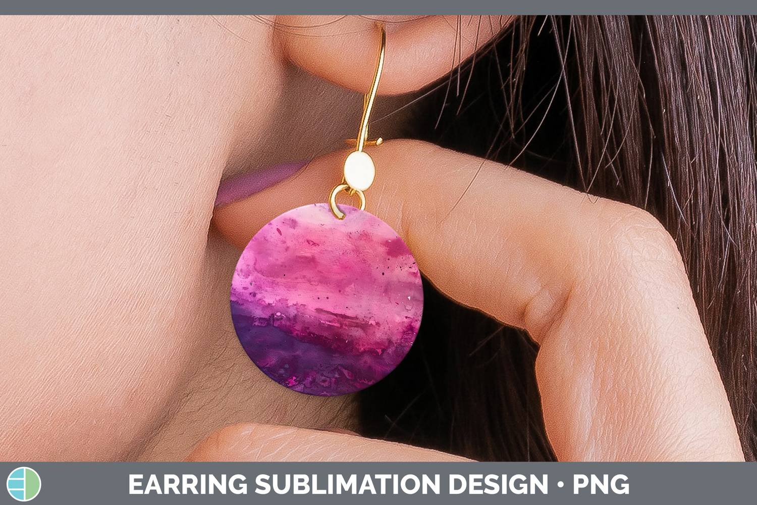 GorgeousWatercolor Round Earrings design.