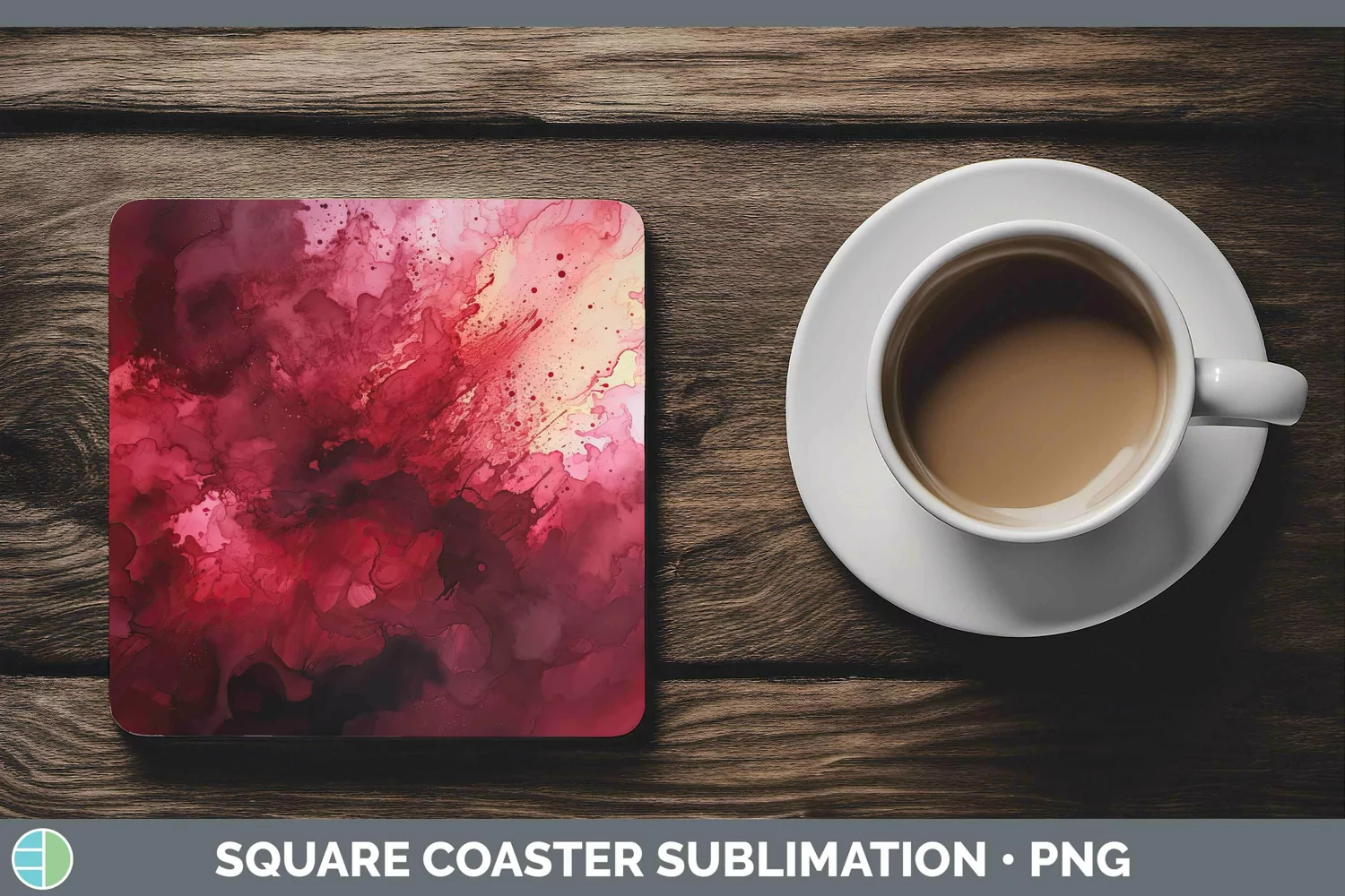 GorgeousWatercolor Square Coaster design.