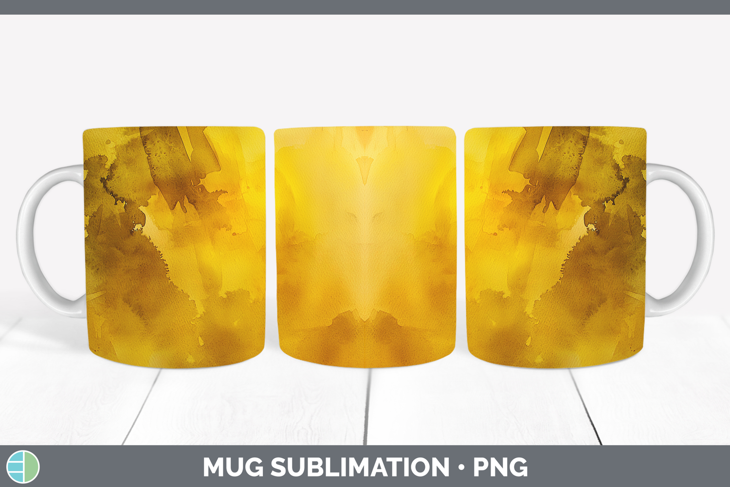 GorgeousWatercolor Mug Wrap design.