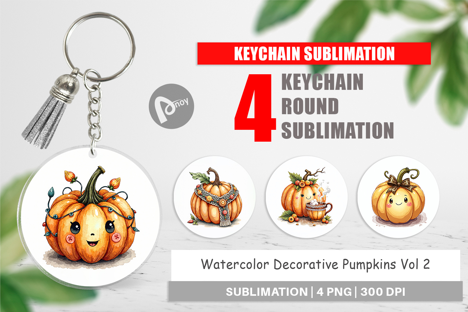 Decorative Pumpkins Keychain product image 1