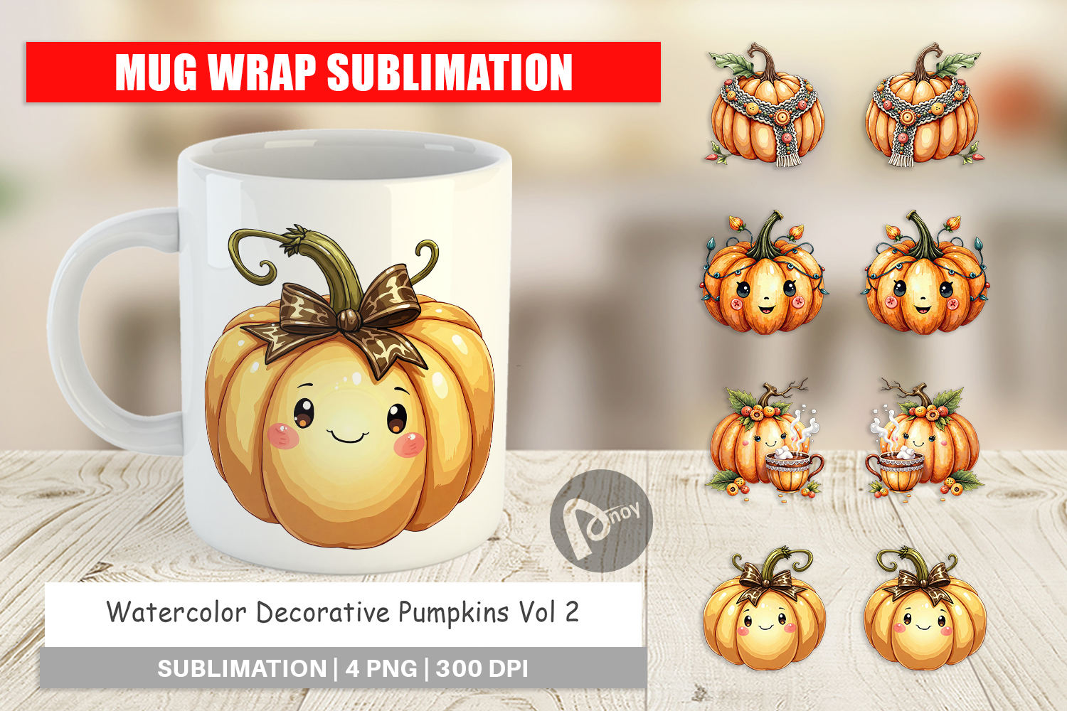 Decorative Pumpkins Mug Wrap product image 1