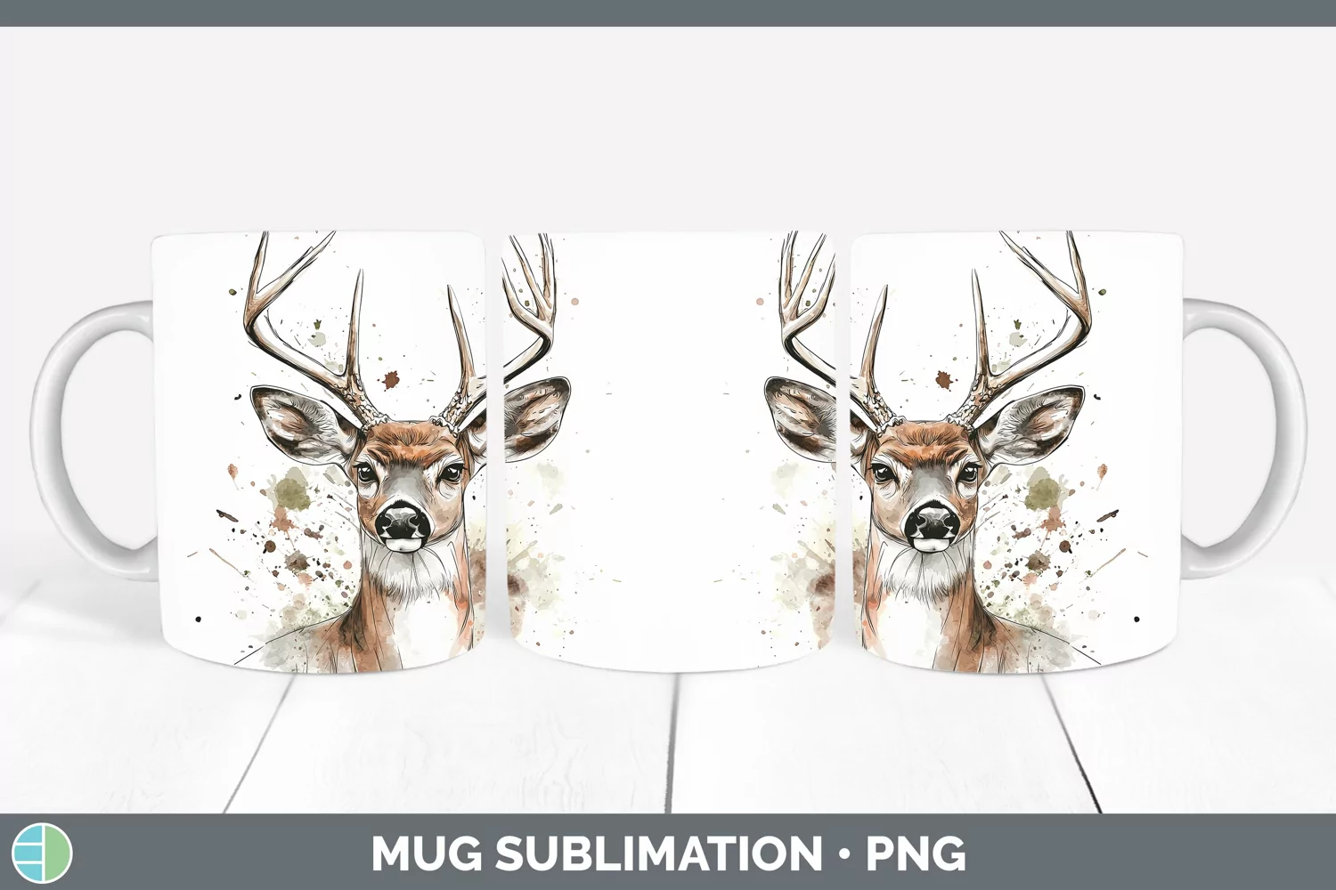 GorgeousWatercolor Mug Wrap design.