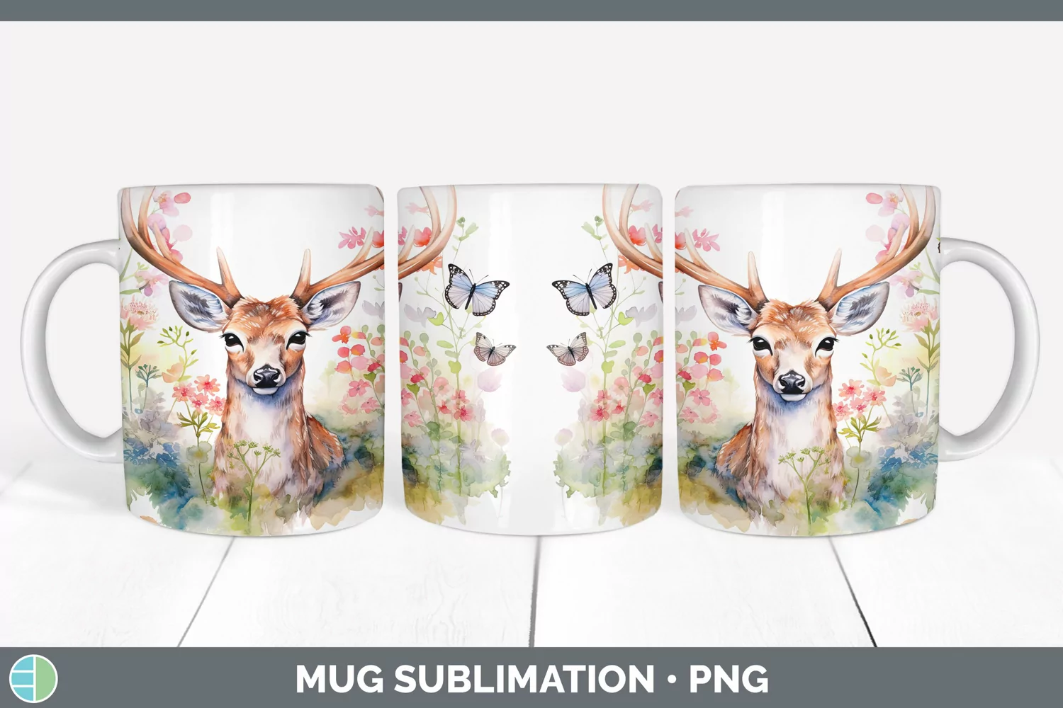GorgeousWatercolor Mug Wrap design.