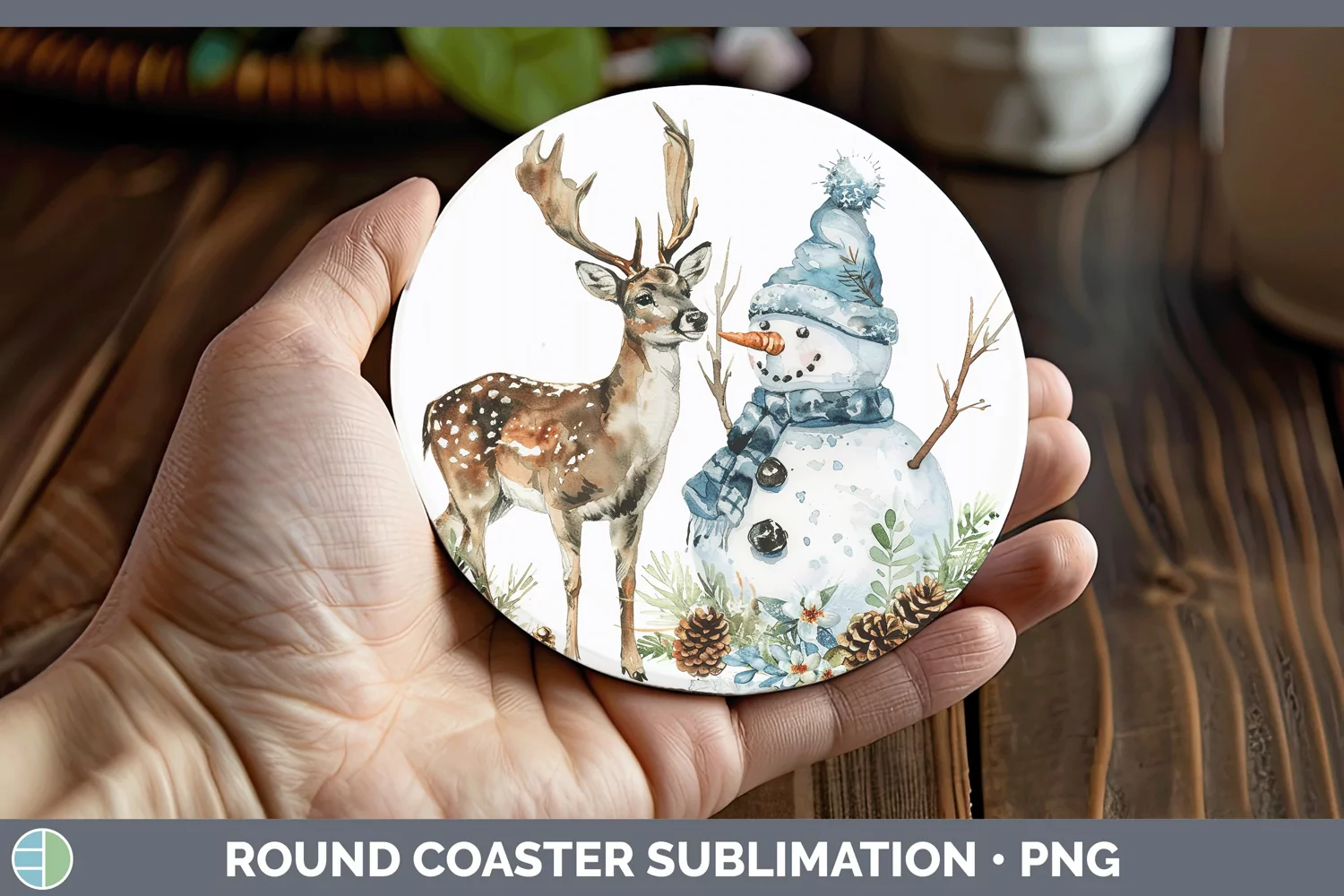 GorgeousWatercolor Round Coaster design.