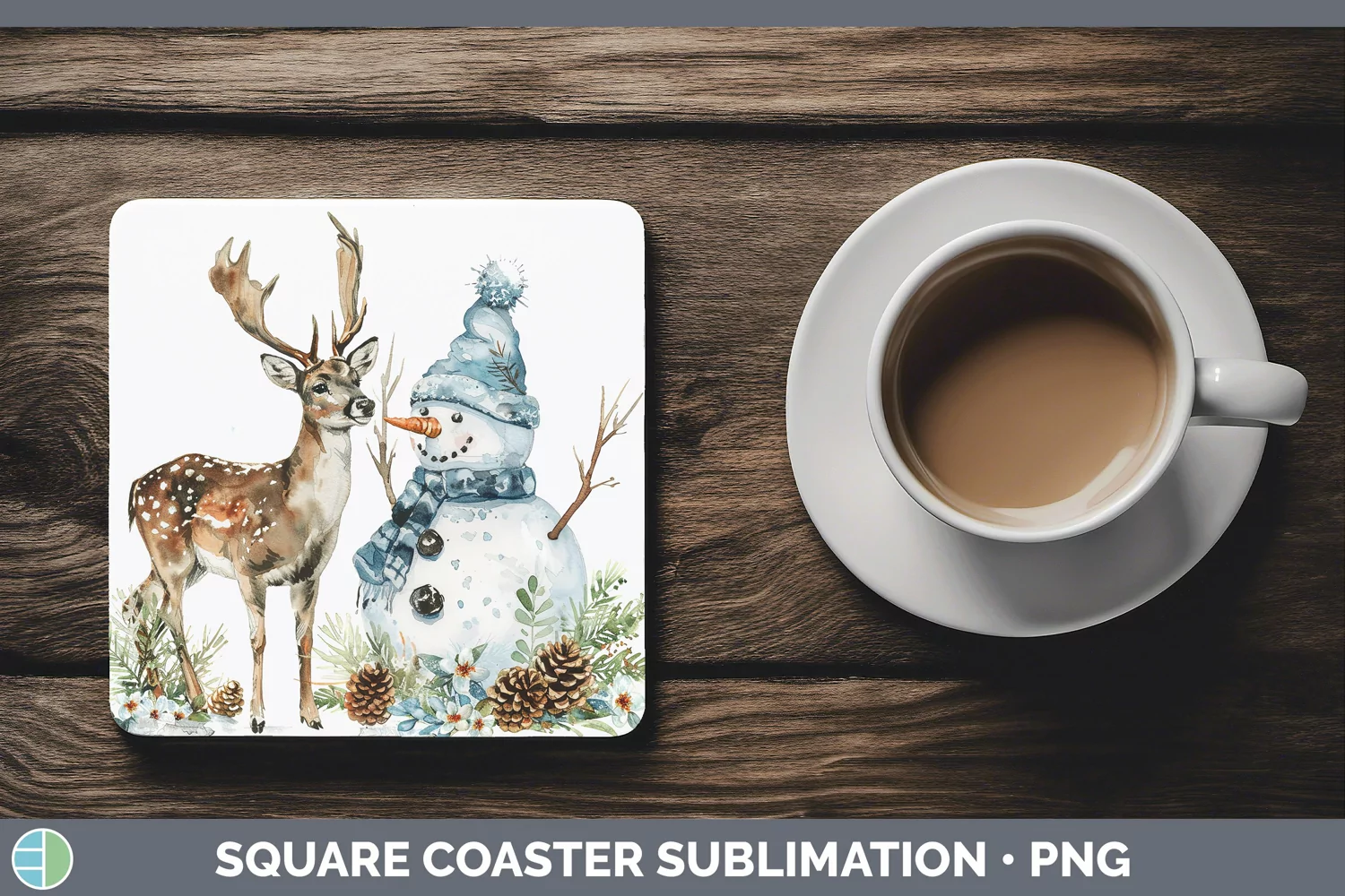 GorgeousWatercolor Square Coaster design.