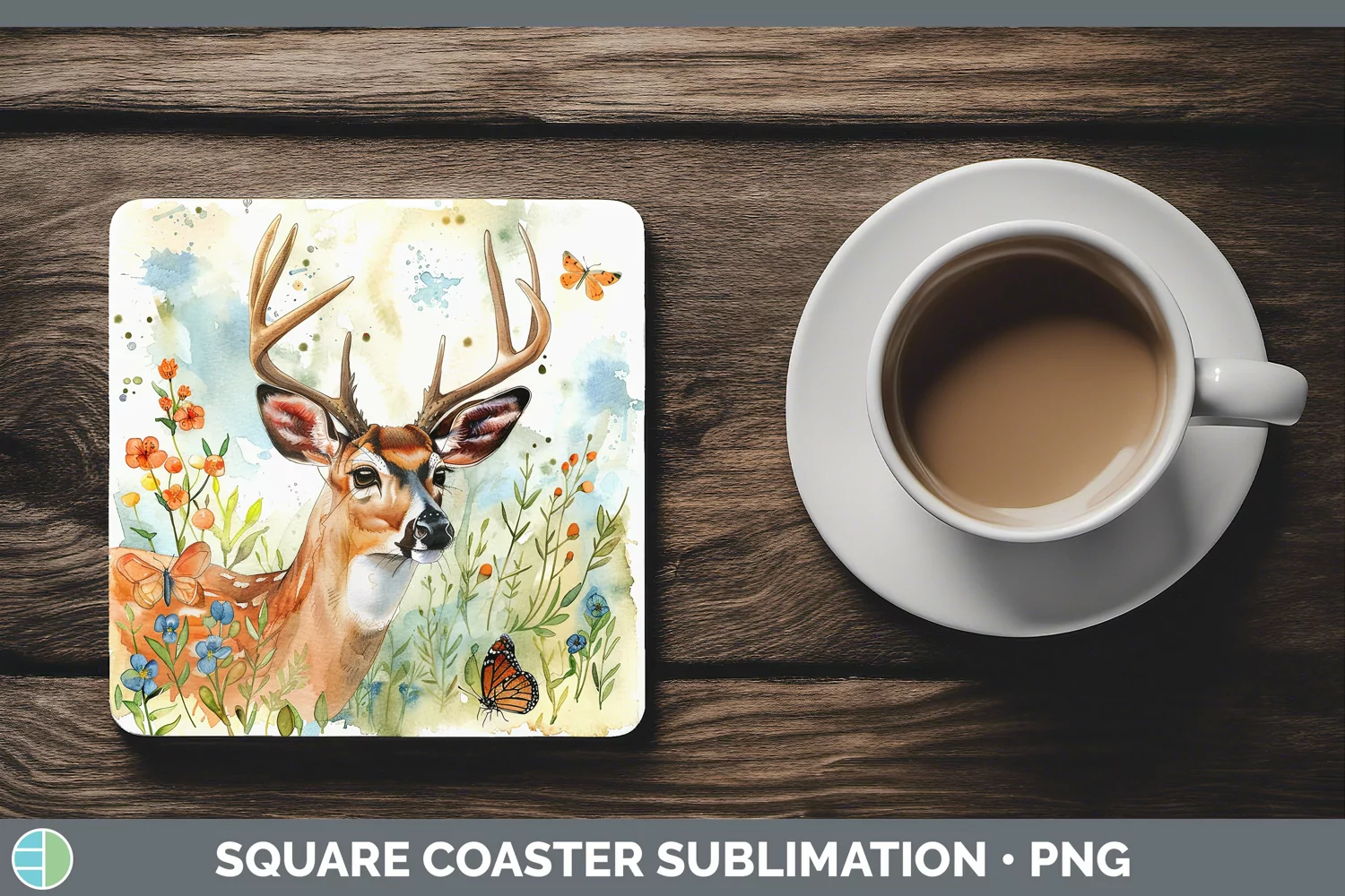 GorgeousWatercolor Square Coaster design.