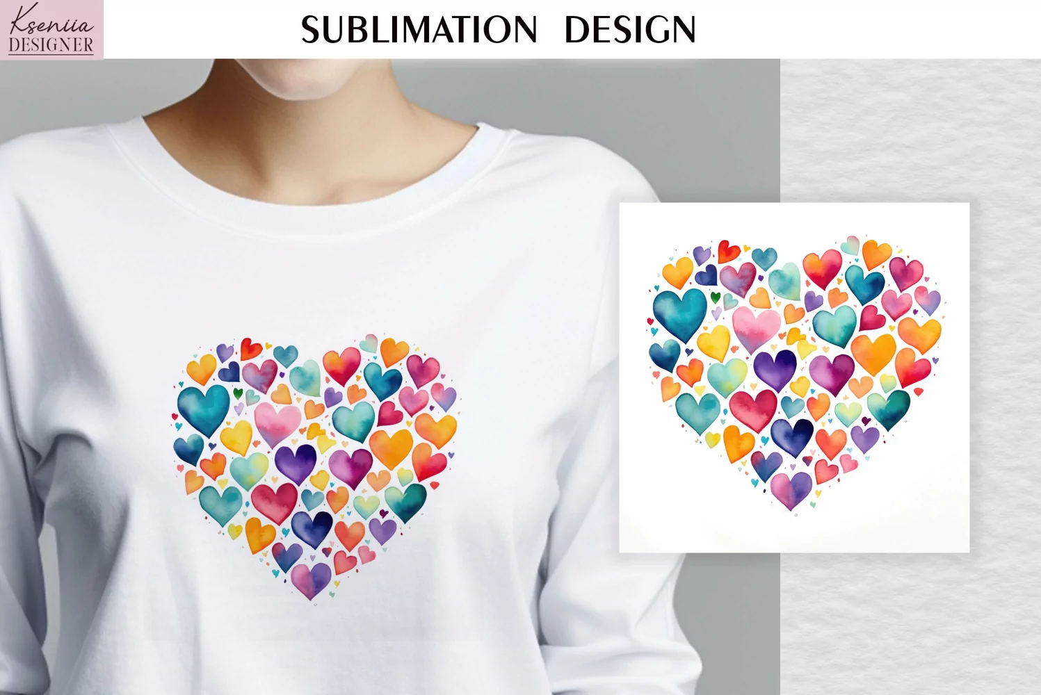 Watercolor Cute Heart| Summer T Shirt product image 1