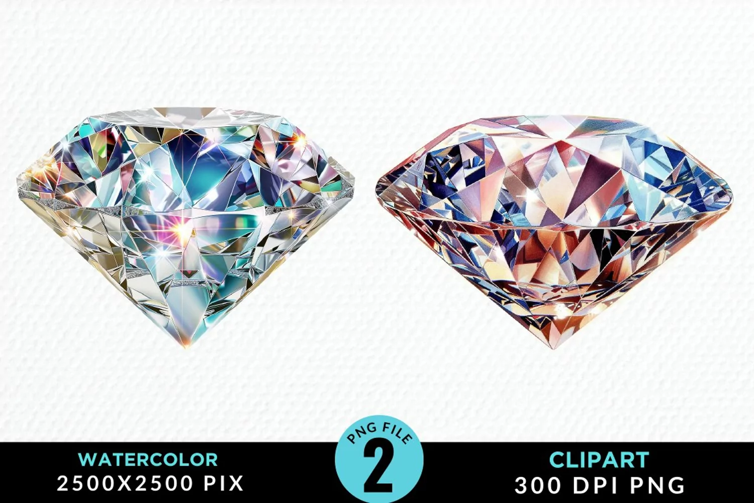 Watercolor Diamond Illustration PNG Clipart product image 1