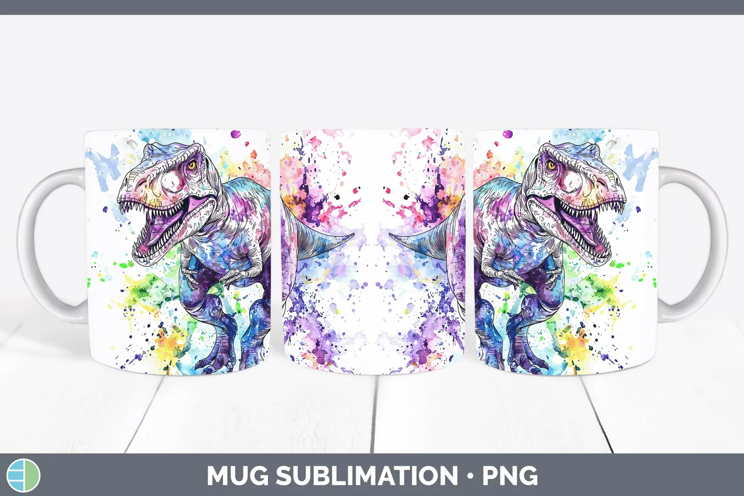 GorgeousWatercolor Mug Wrap design.