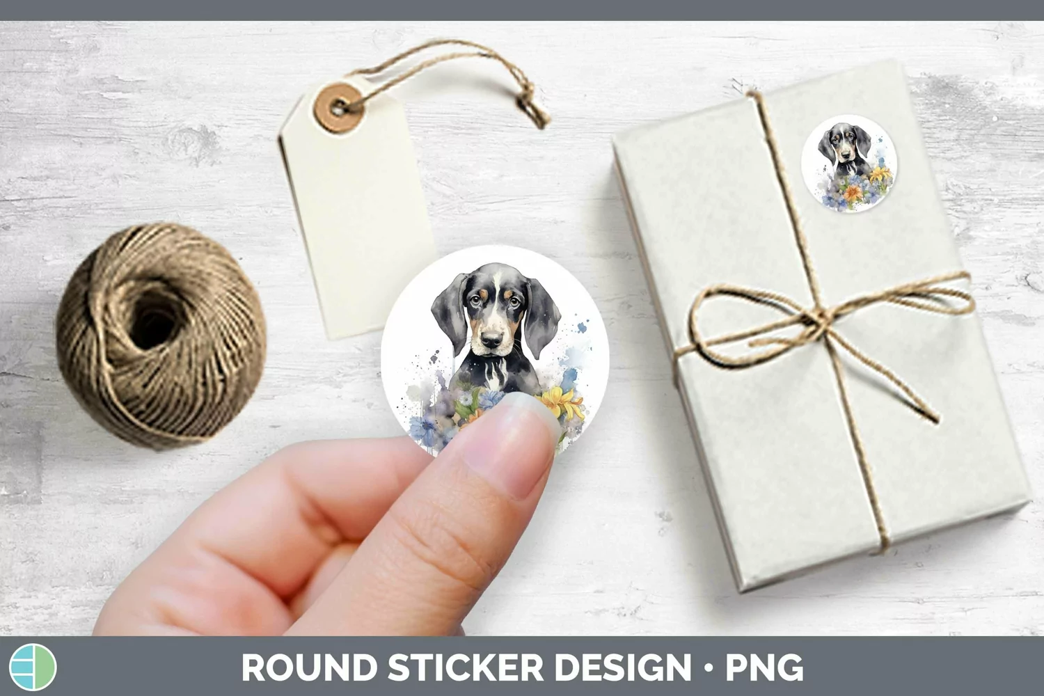 GorgeousWatercolor Dog Stickers design.