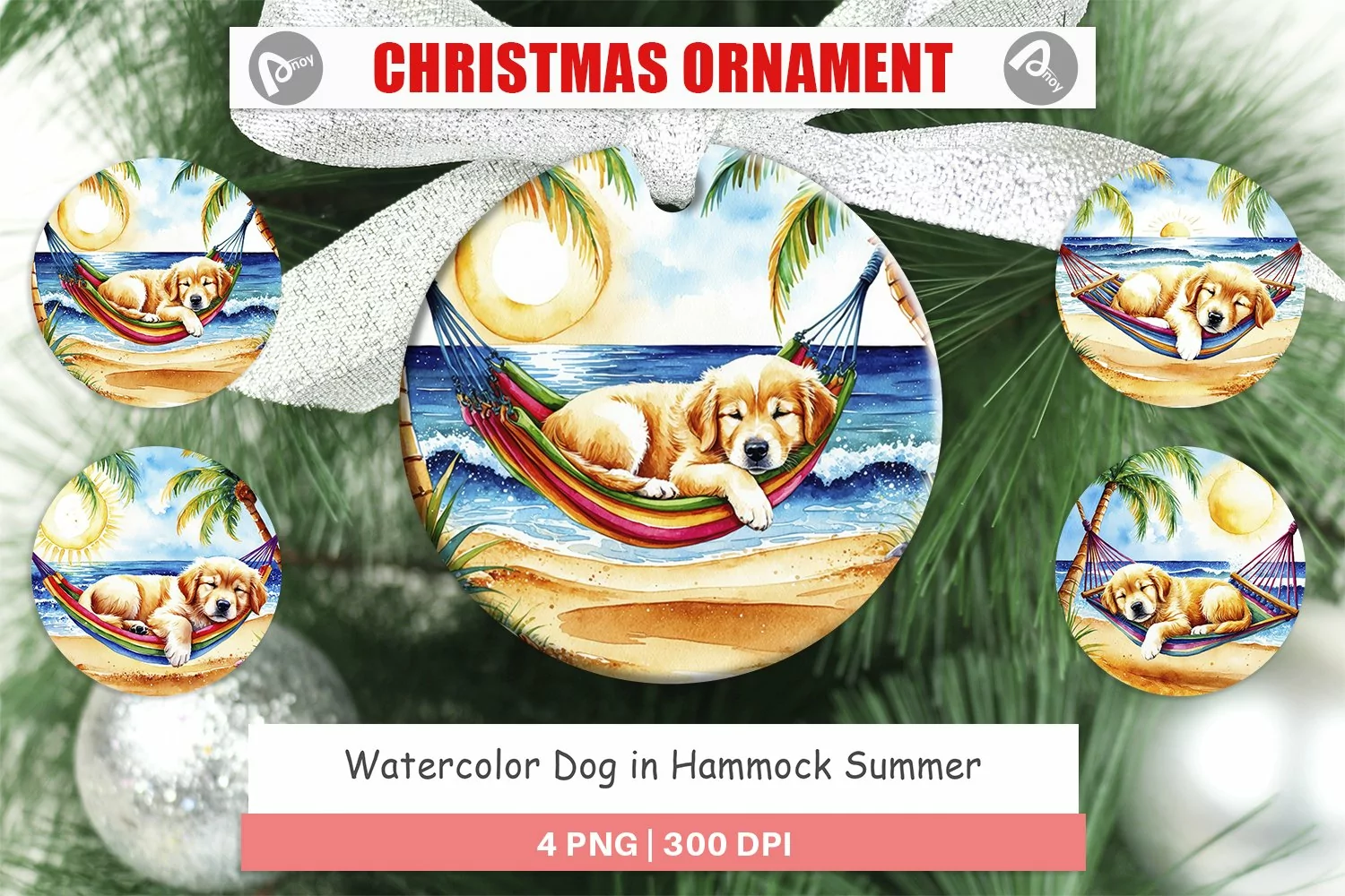 Christmas Ornaments Dog in Summer Hammock product image 1