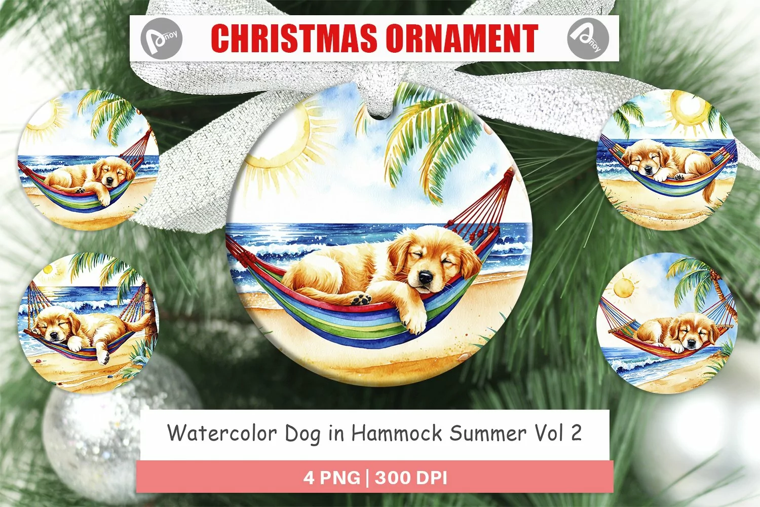 Christmas Ornaments Dog in Summer Hammock product image 1