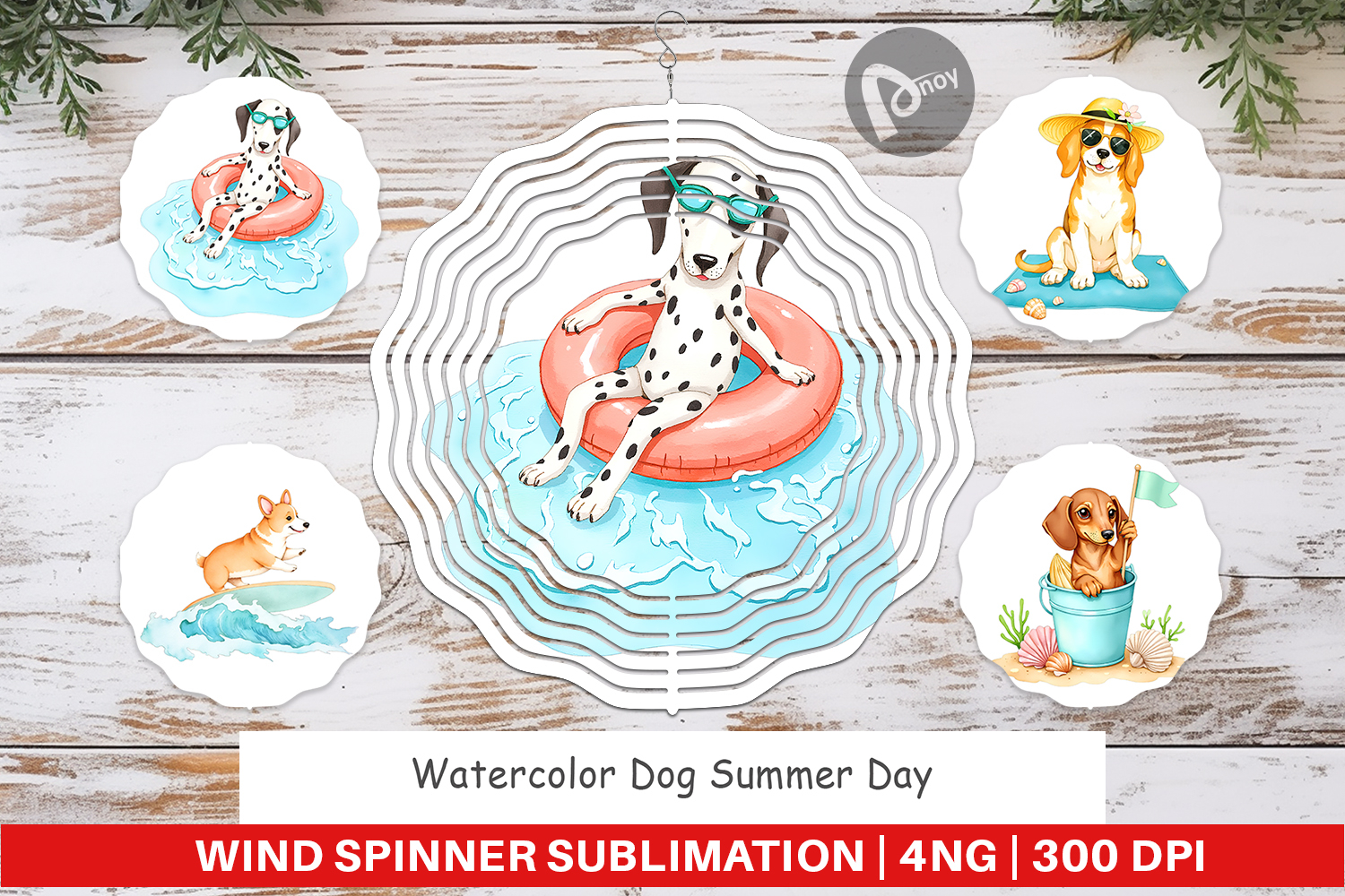 Wind Spinner Summer Dog Watercolor product image 1