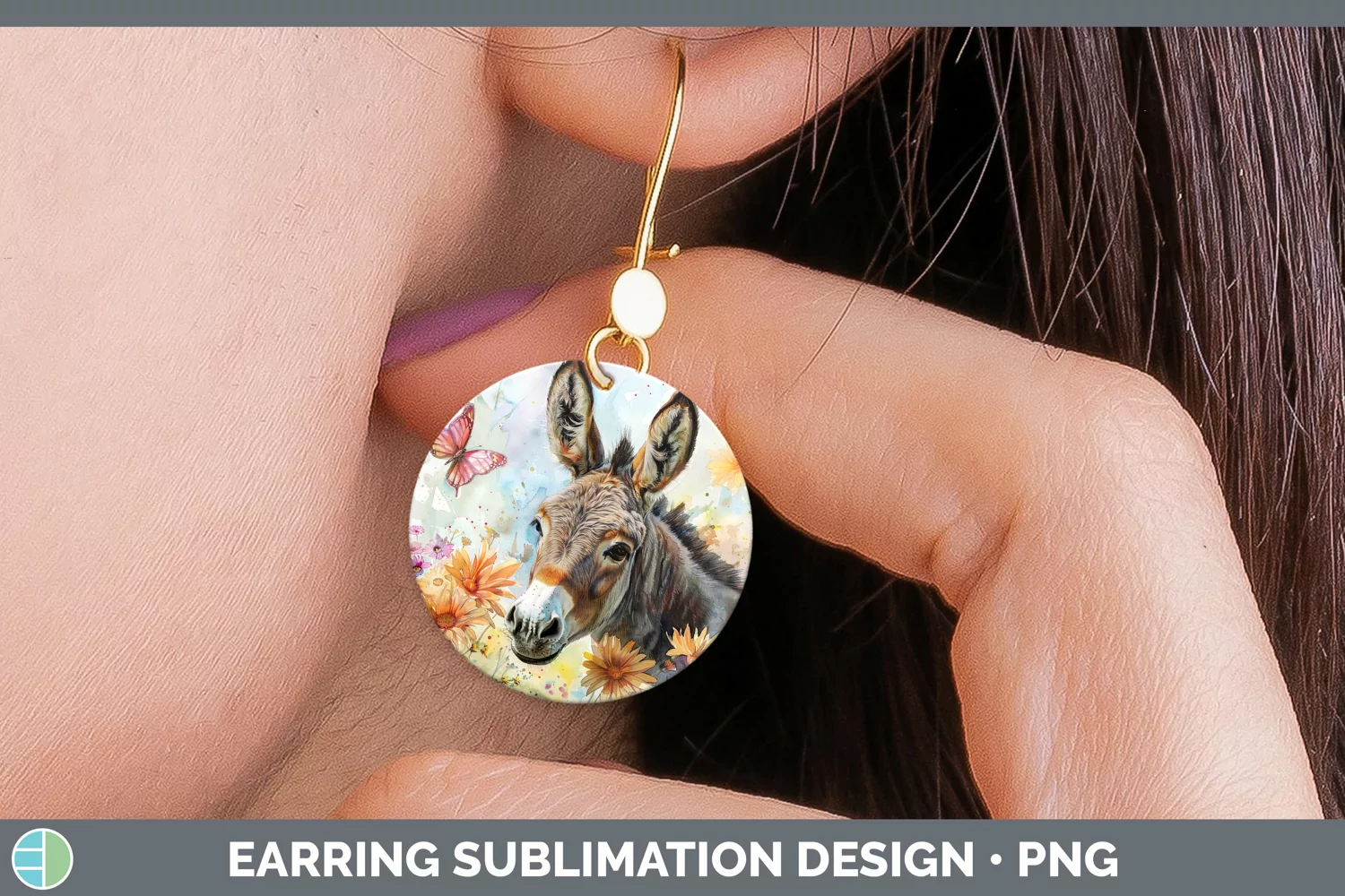 GorgeousWatercolor Round Earrings design.