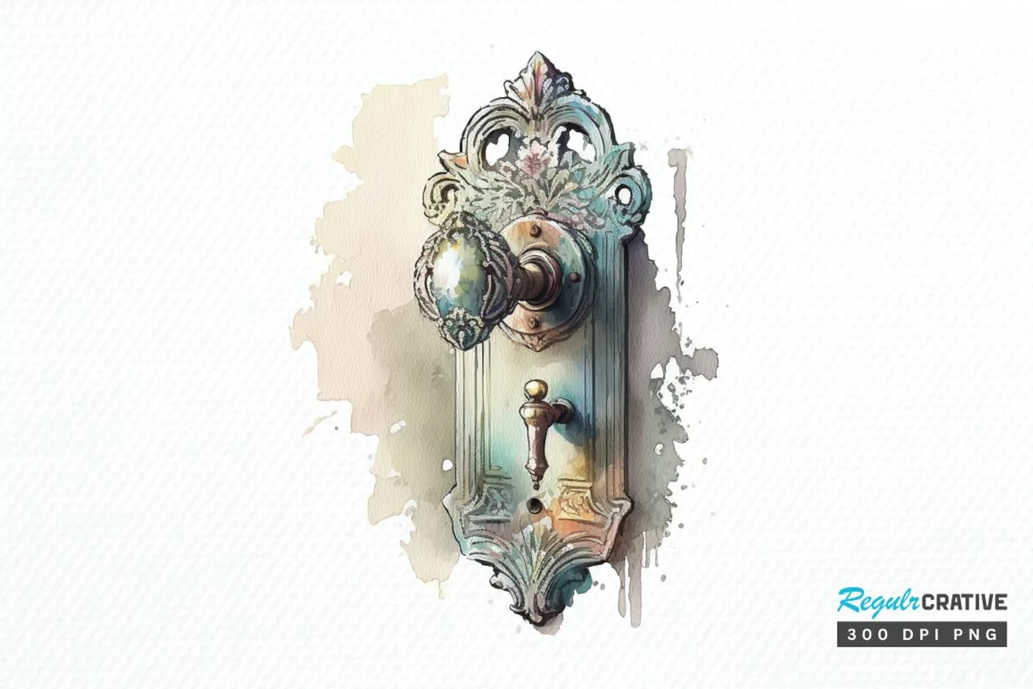 Watercolor Door Handle PNG Clipart product image 1