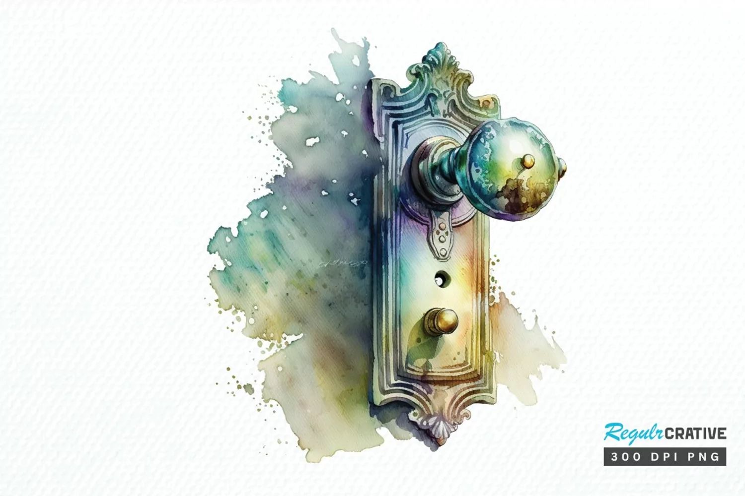 Watercolor Door Handle PNG Clipart product image 1