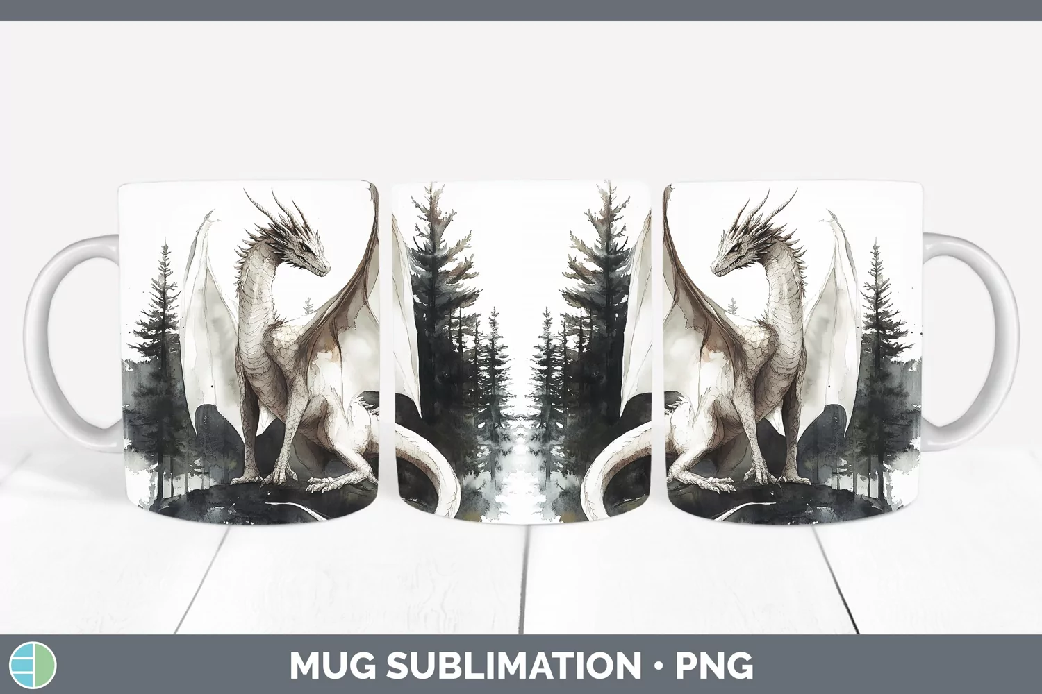 GorgeousWatercolor Mug Wrap design.