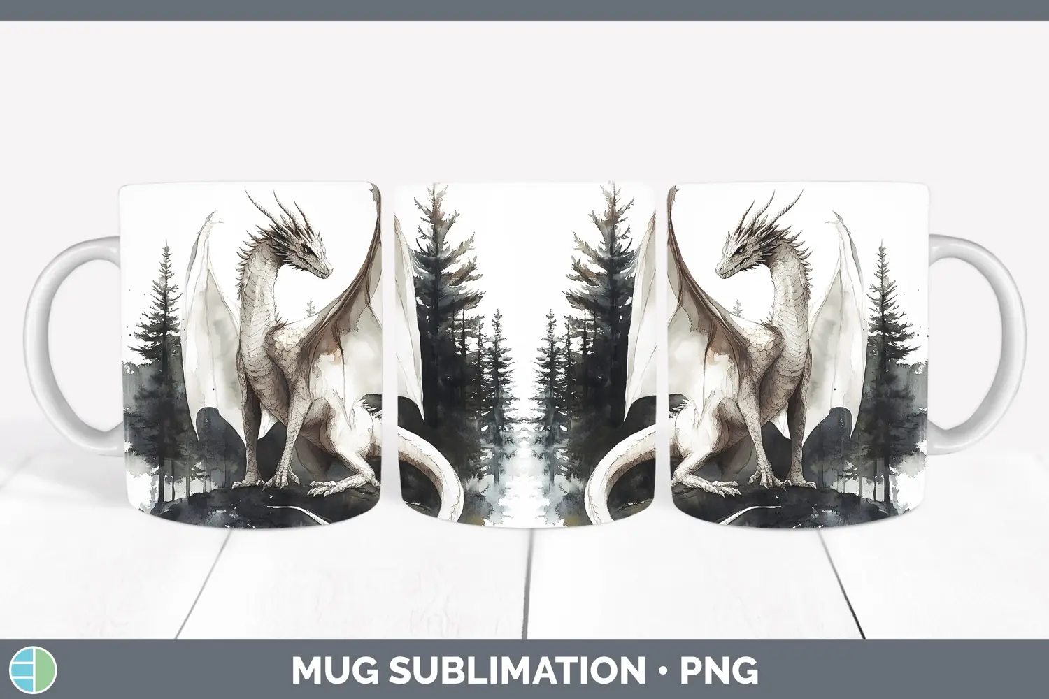GorgeousWatercolor Mug Wrap design.