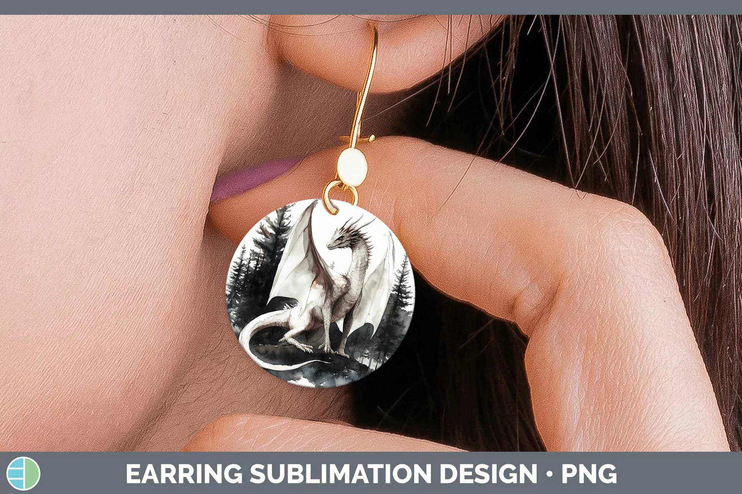 GorgeousWatercolor Round Earrings design.