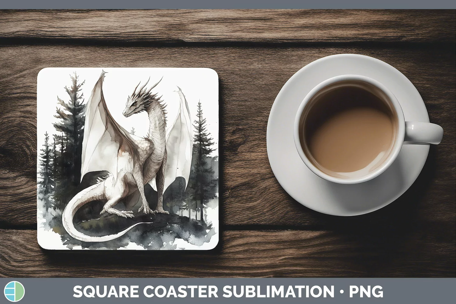 GorgeousWatercolor Square Coaster design.