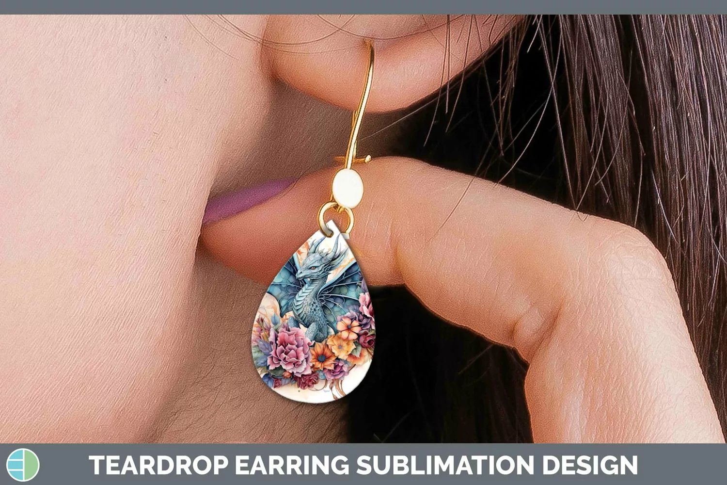 GorgeousWatercolor Teardrop Earrings design.