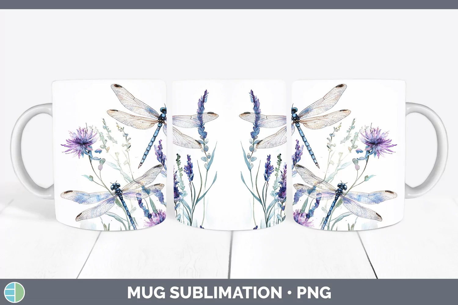 GorgeousWatercolor Mug Wrap design.