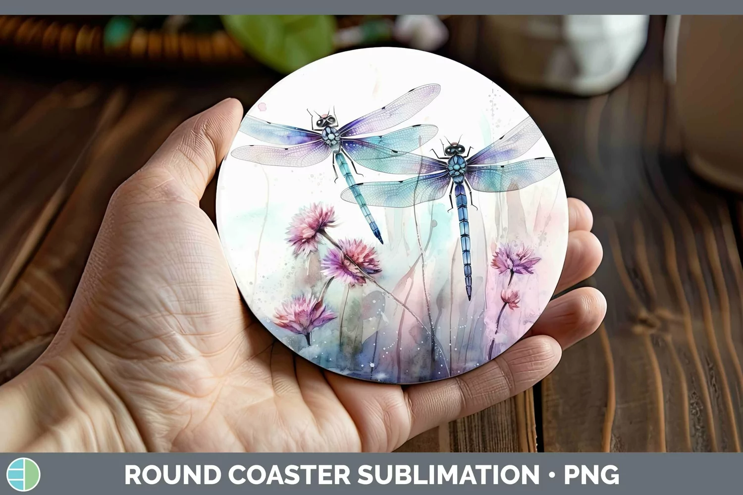 GorgeousWatercolor Round Coaster design.