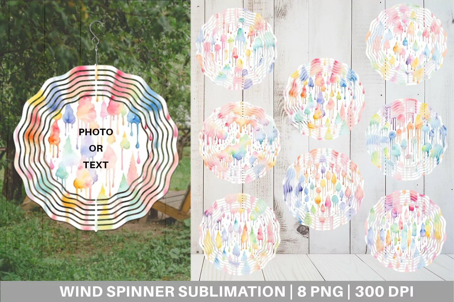 Wind Spinner Watercolor Dripping | Sublimation Spinner product image 1