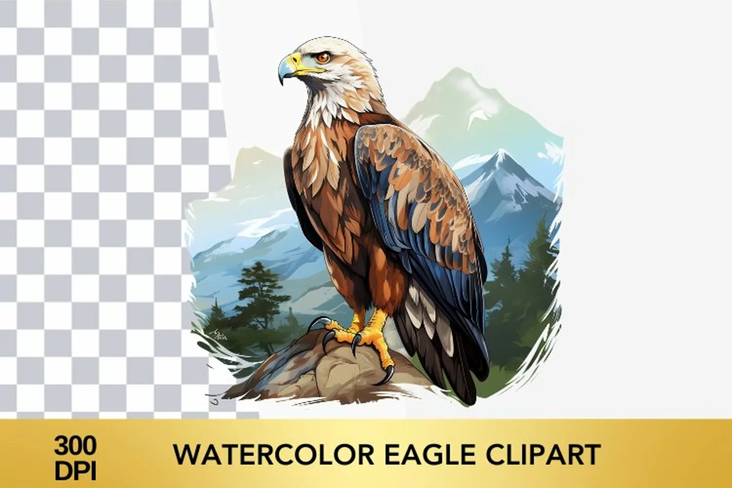 Watercolor eagle Clipart, eagle Sublimation product image 1