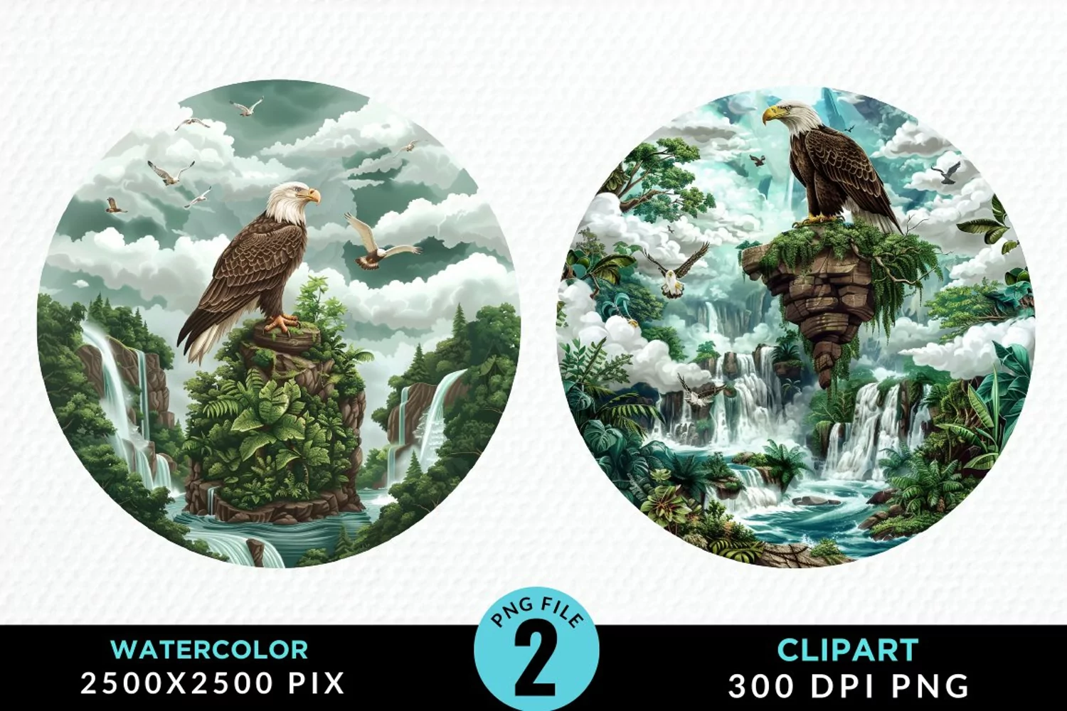 Watercolor Eagles Exquisite Clipart product image 1