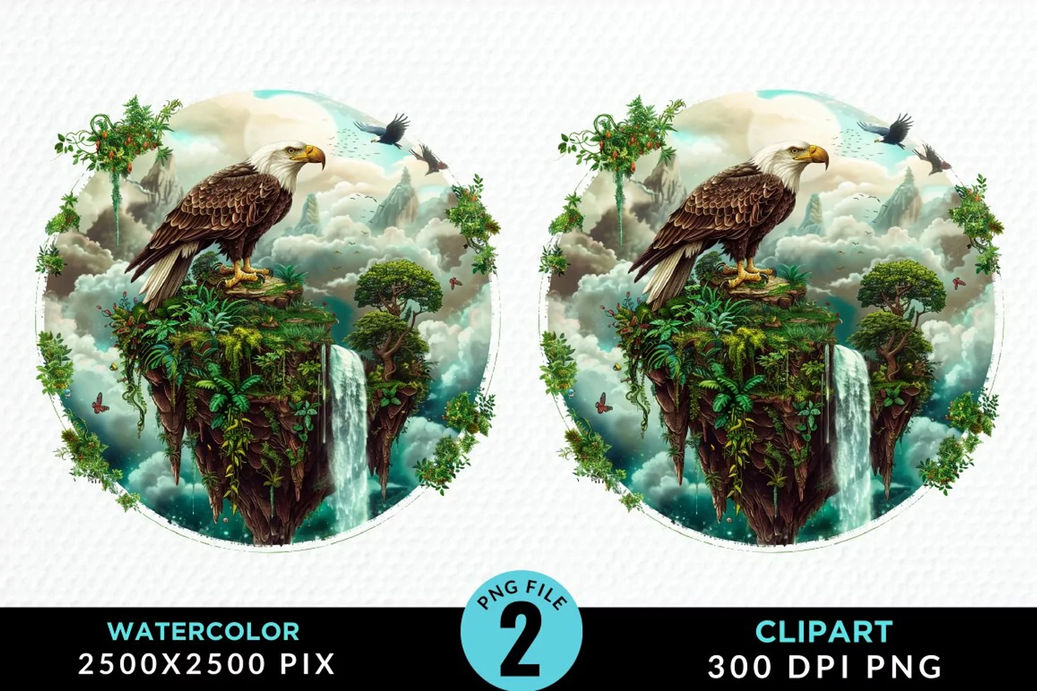 Watercolor Eagles Exquisite Clipart product image 1
