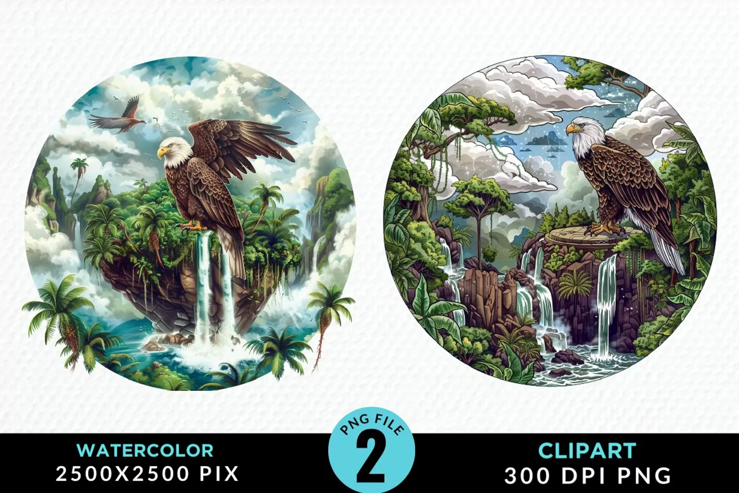 Watercolor Eagles Exquisite Clipart product image 1