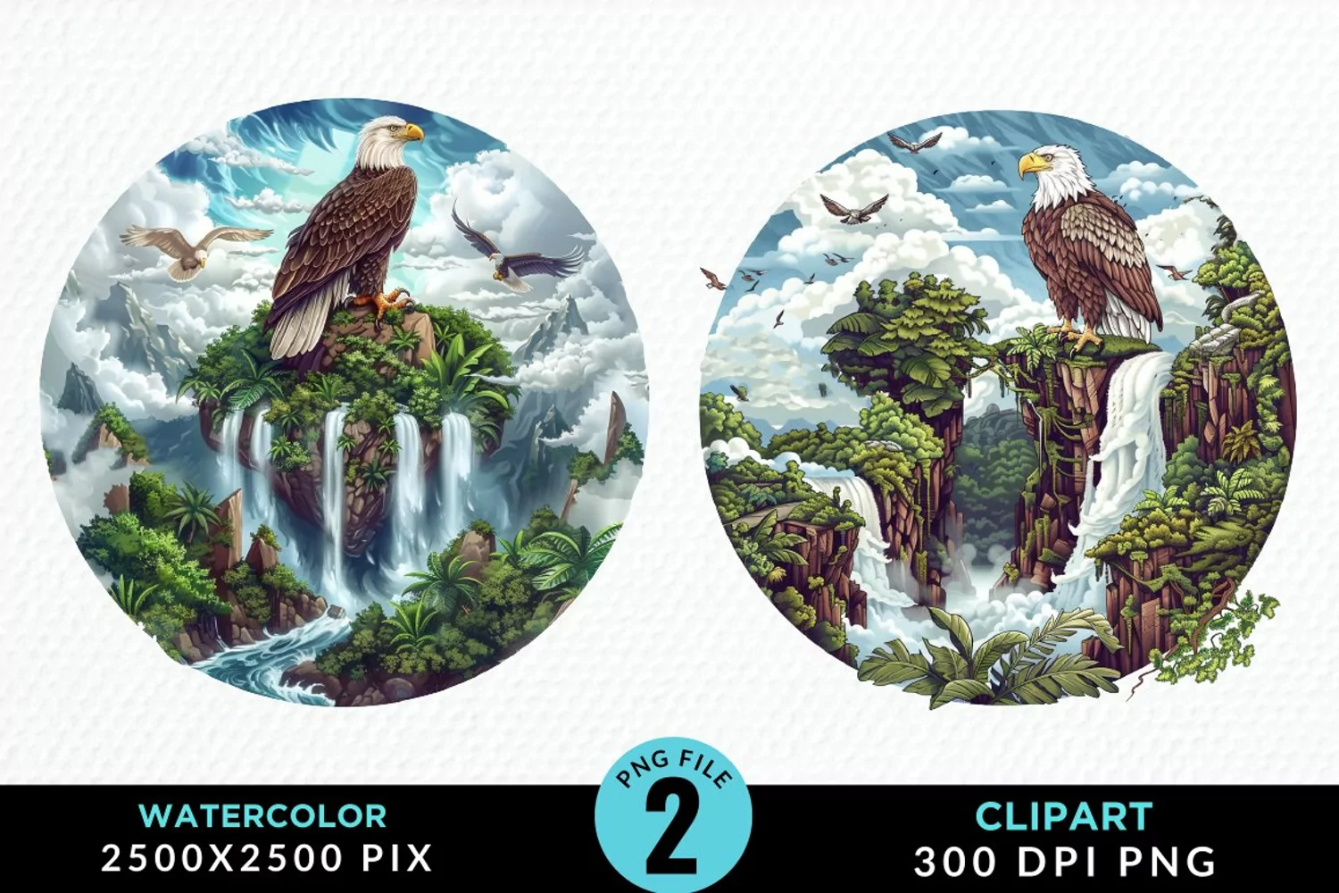 Watercolor Eagles Exquisite Clipart product image 1