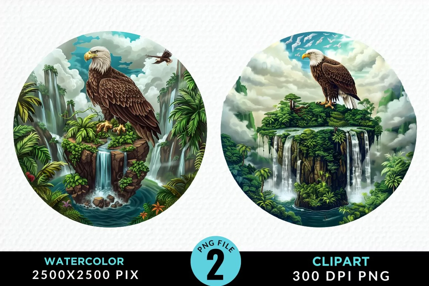 Watercolor Eagles Exquisite Clipart product image 1