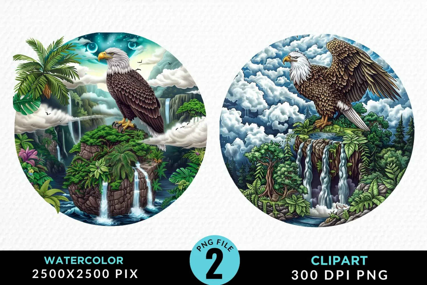 Watercolor Eagles Artwork Clipart product image 1