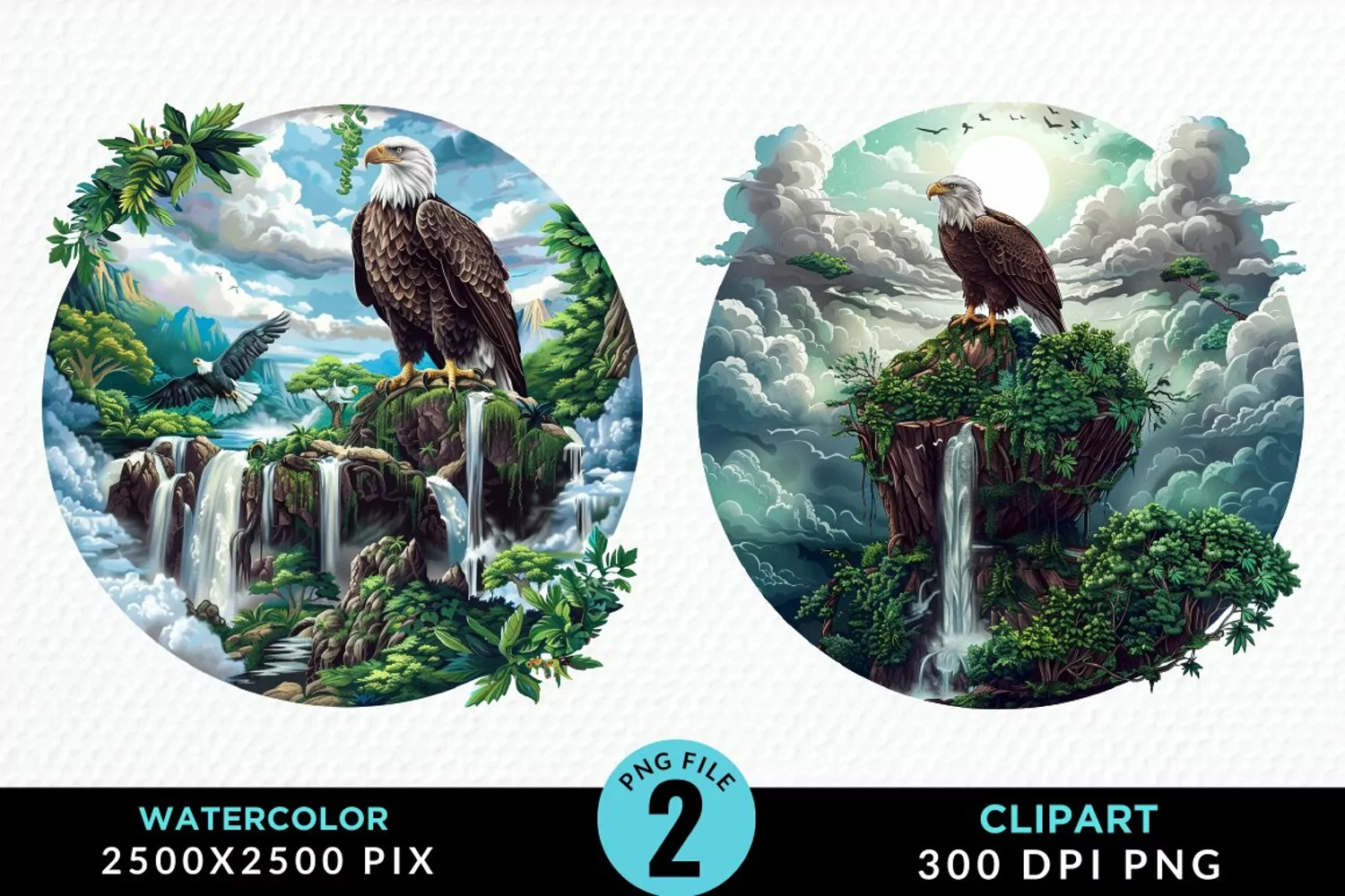Watercolor Eagles Exquisite Clipart product image 1