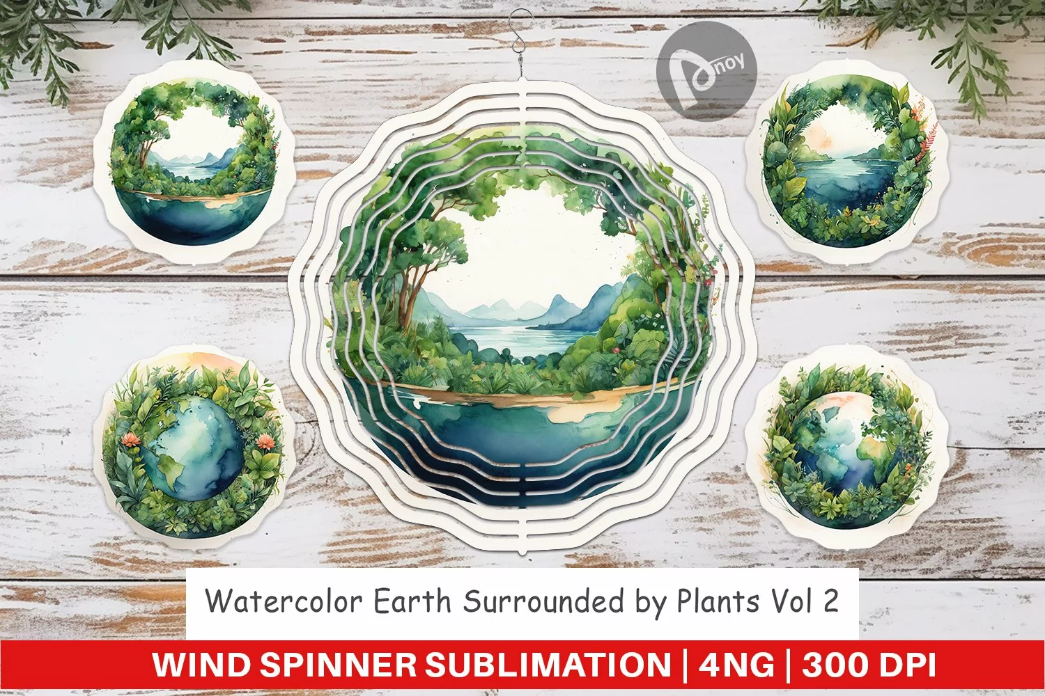 Wind Spinner Watercolor Earth Plants product image 1