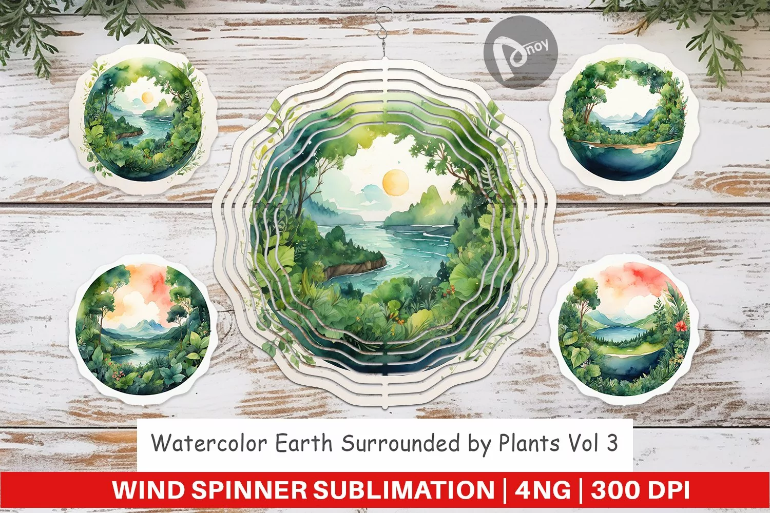 Wind Spinner Watercolor Earth Plants product image 1