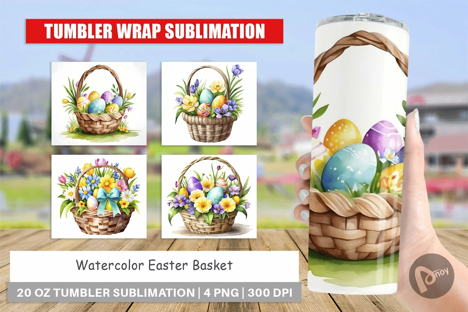 Tumbler Sublimation Wrap Easter Basket product image 1