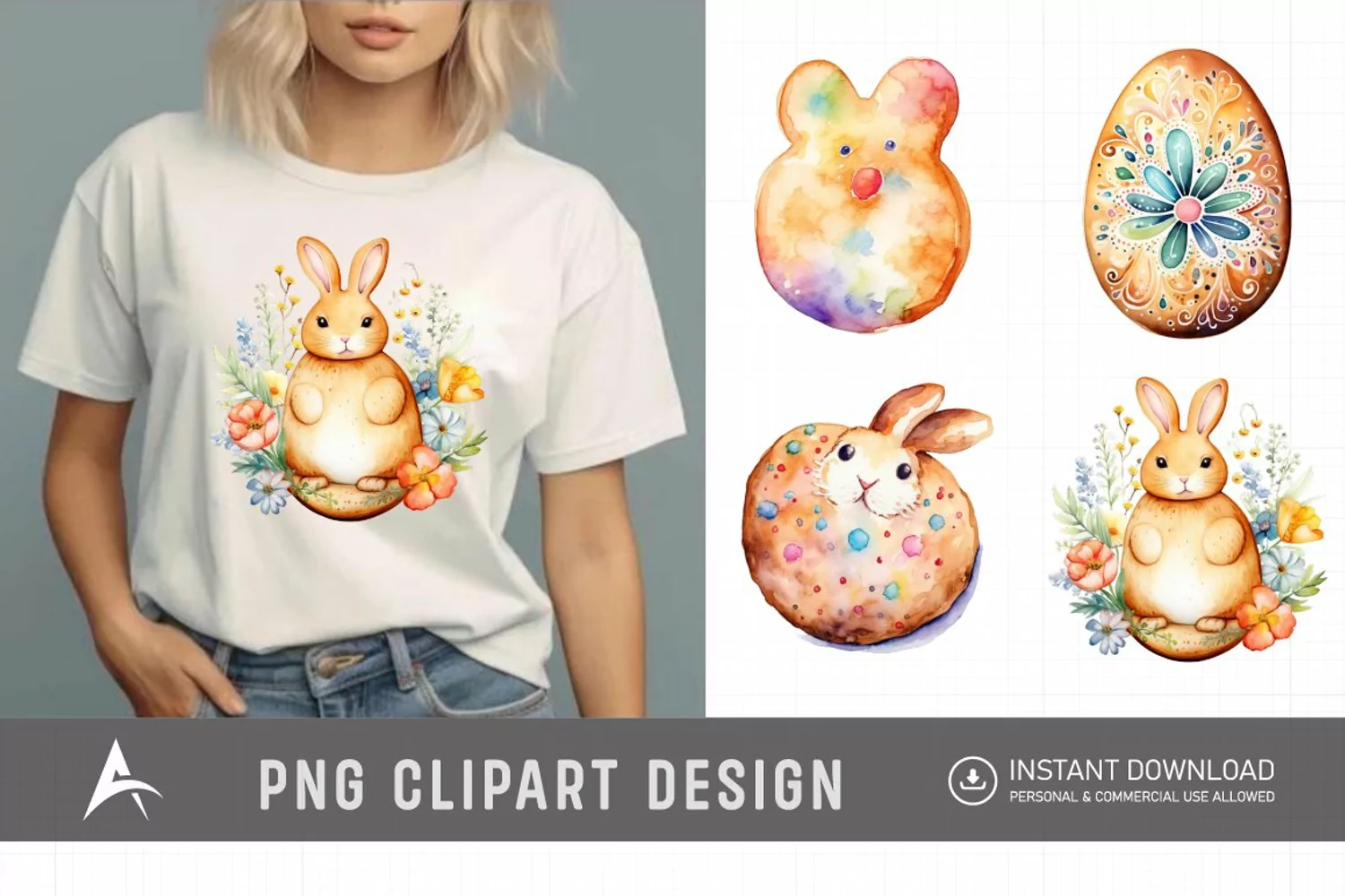 Watercolor Easter Biscuit Clipart product image 1