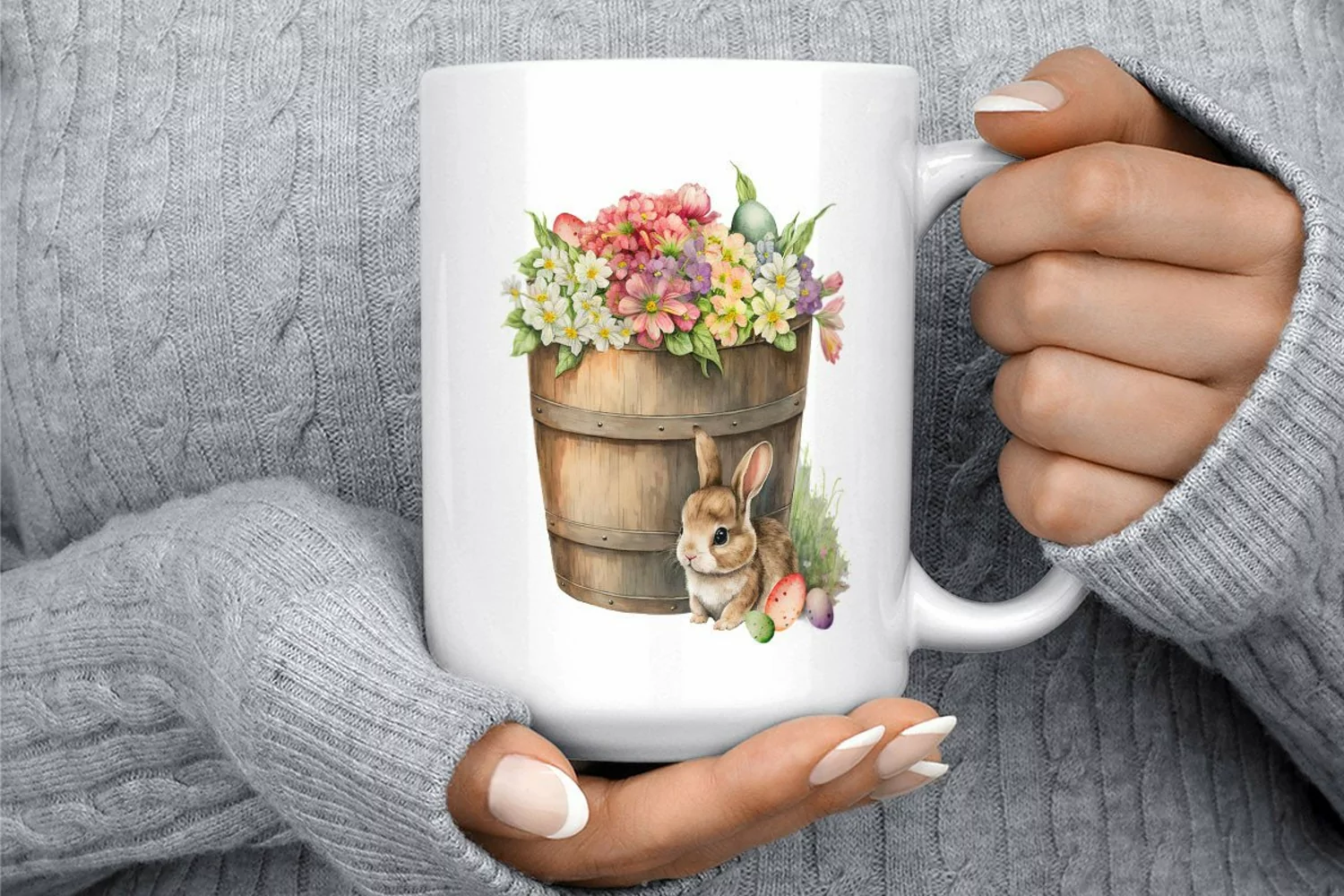 Watercolor Easter Bunny Mug Sublimation product image 1